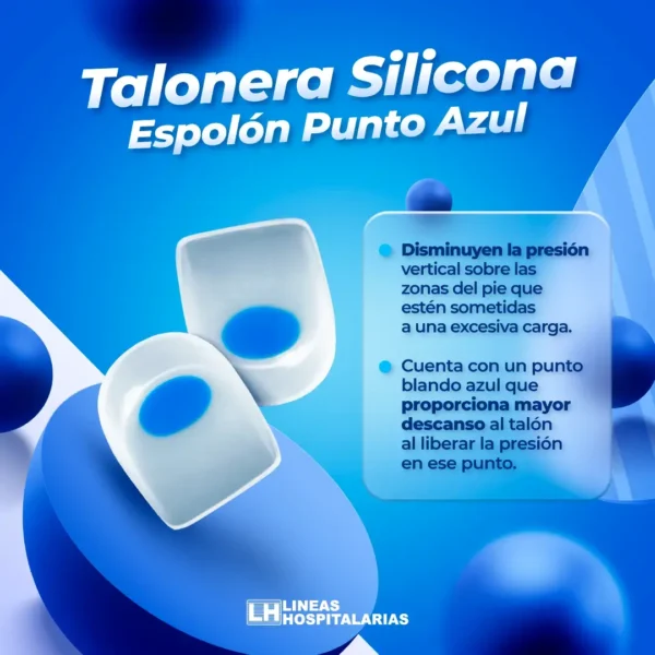 Talonera Silicona Espolón Punto Azul