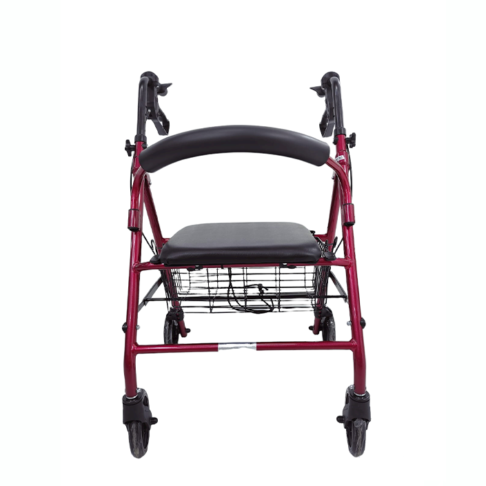Caminador Rollator en Aluminio color rojo