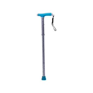 Bastón Aluminio Plegable Mango Gel Azul