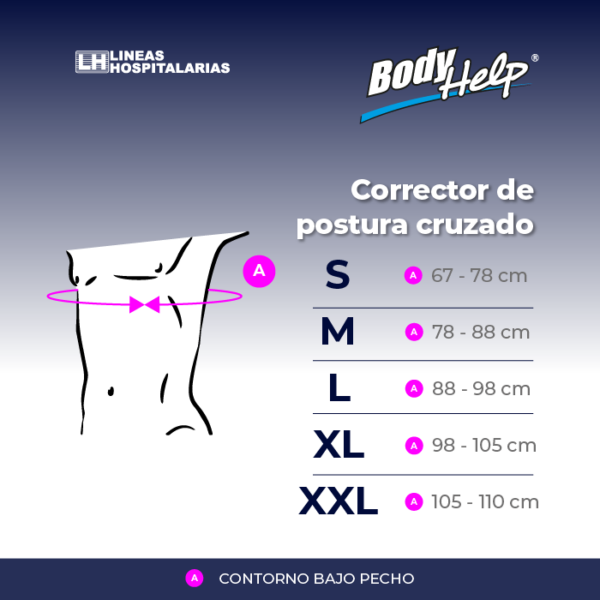 Tabla de medidas, Corrector de postura cruzado