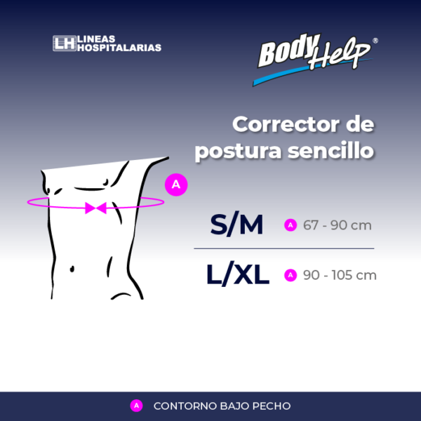 Tabla de medidas, Corrector de postura sencillo