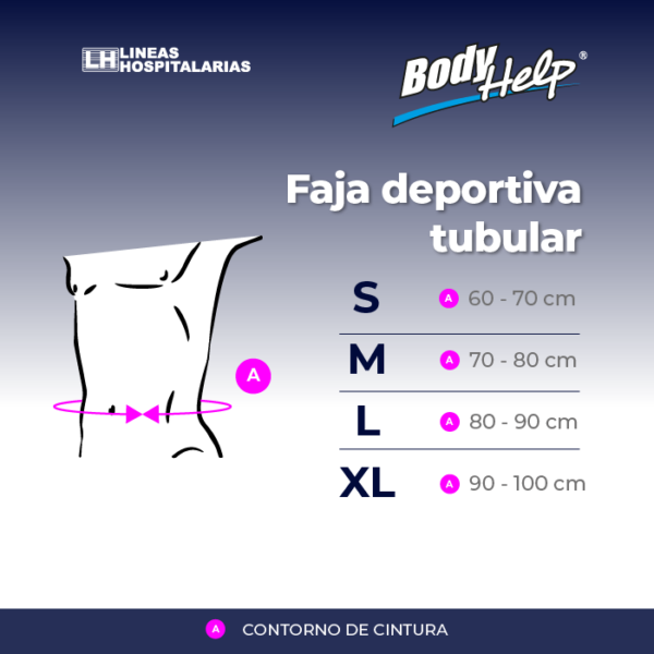 Tabla de medidas, Faja deportiva tubular