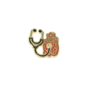 Pin Fonendoscopio con Corazón Negro