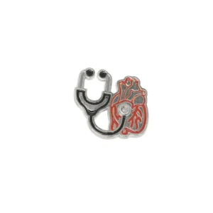 Pin Fonendoscopio con Corazón Negro