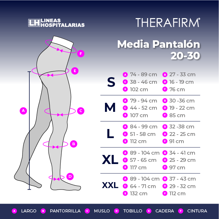 Tabla de medidas, Media pantalón