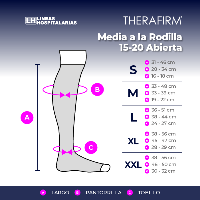 Media Therafirm a la Rodilla 15-20 Puntera Abierta