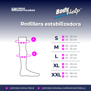 Tabla de medidas, Rodillera estabilizadora