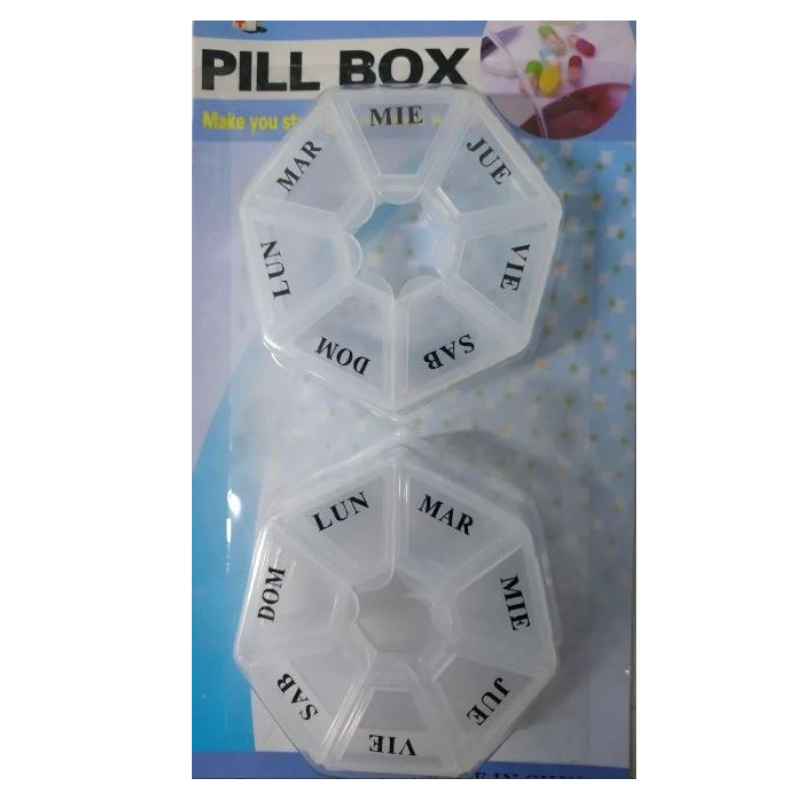 Pastillero 14 Días Doble Hexágono