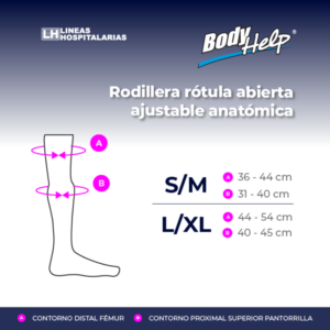 Rodillera Ajustable Rótula Abierta Anatómica
