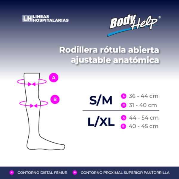Rodillera Ajustable Rótula Abierta Anatómica
