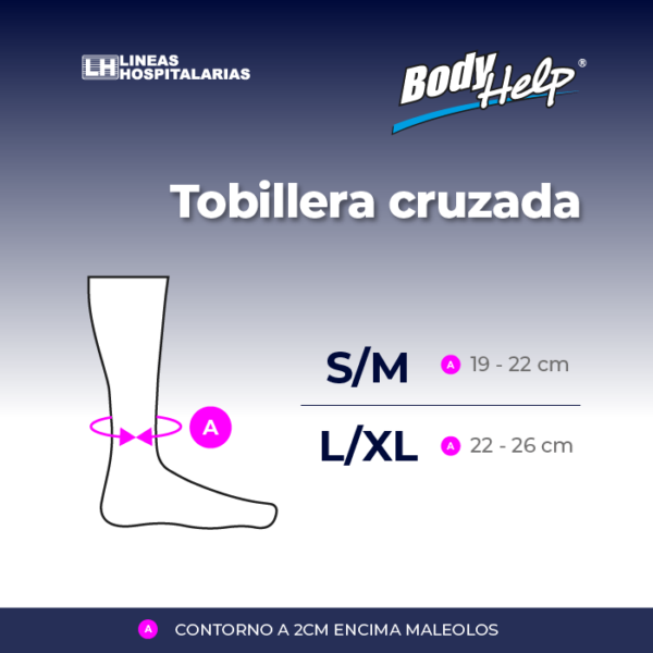 Tabla de medidas, Tobillera cruzada