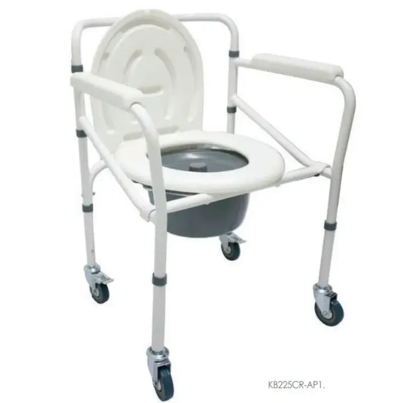 Cómodo Sanitario Plegable con ruedas Pintado Blanco