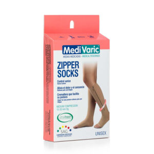 Media Unisex Rodilla 15-20 con Cierre y sin Puntera Medivaric