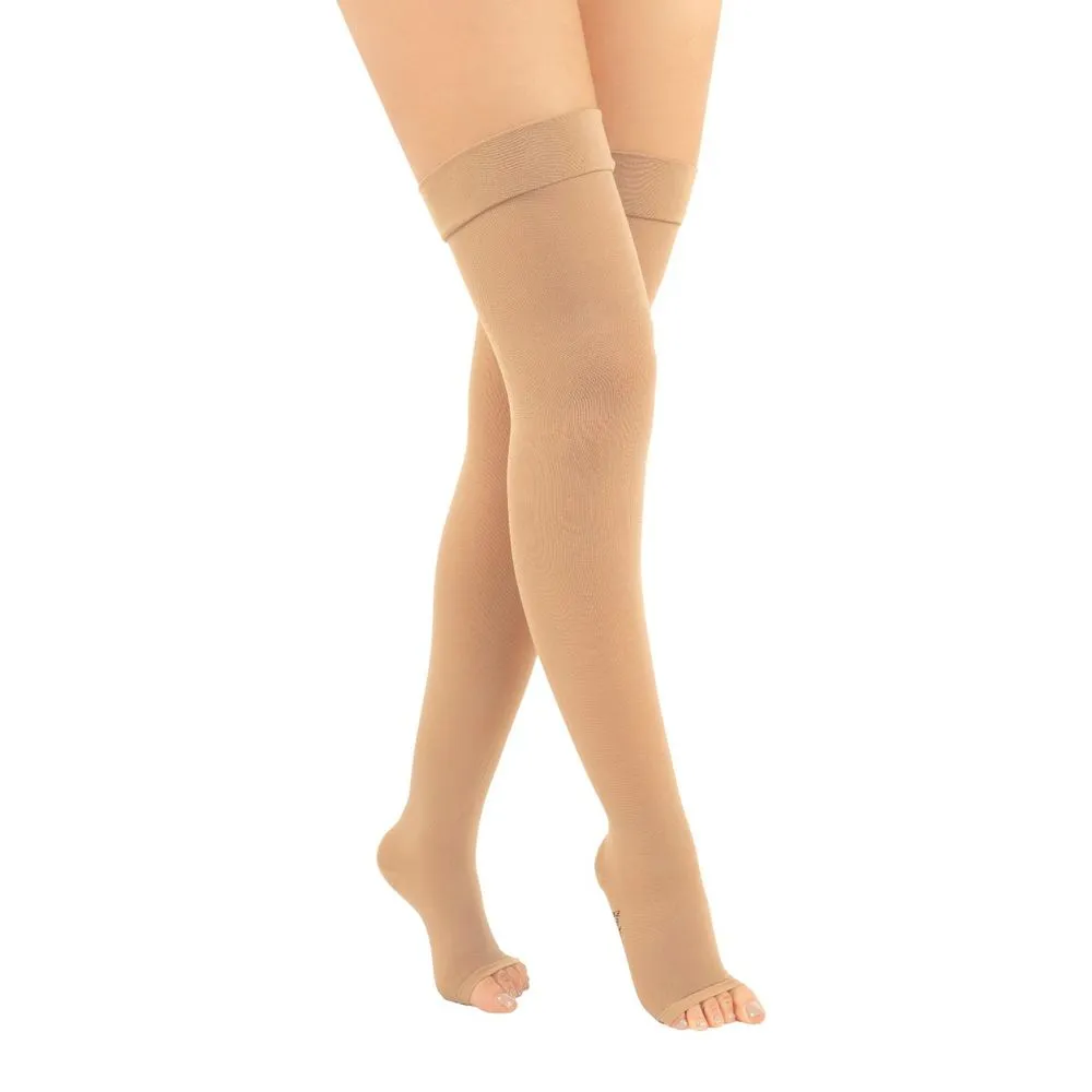 Media Al Muslo Novarix 20-30 MMHG Opaca Puntera Abierta Beige