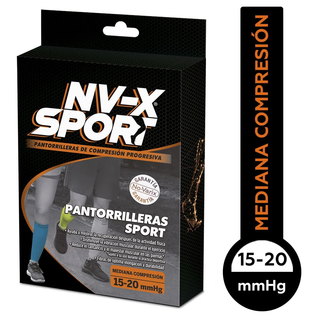 Pantorrillera Novarix Deportiva Unisex 15-20 MMHG Sport 1