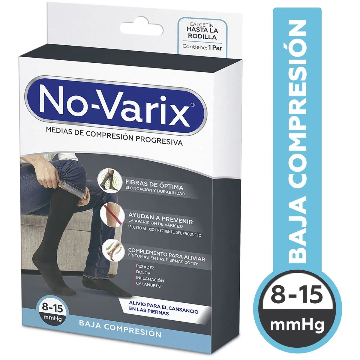 Calcetín Novarix Hombre 8-15 MMHG Negro