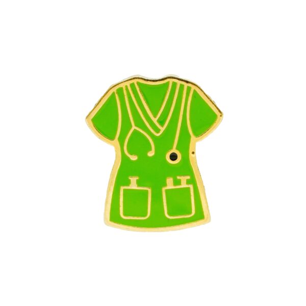 BATA MEDICO VERDE DORADO Pin Bata Médico Verde