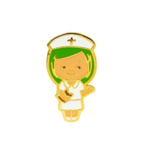 Pin Enfermera Cabello Verde