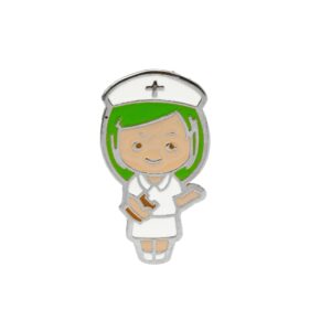Pin Enfermera Cabello Verde
