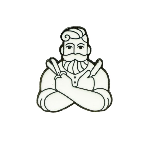 Peluquero Pin Barbero Blanco