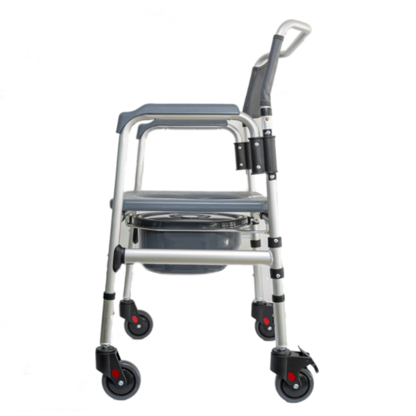 Cómodo Sanitario Plegable Con Ruedas En Aluminio Anodizado