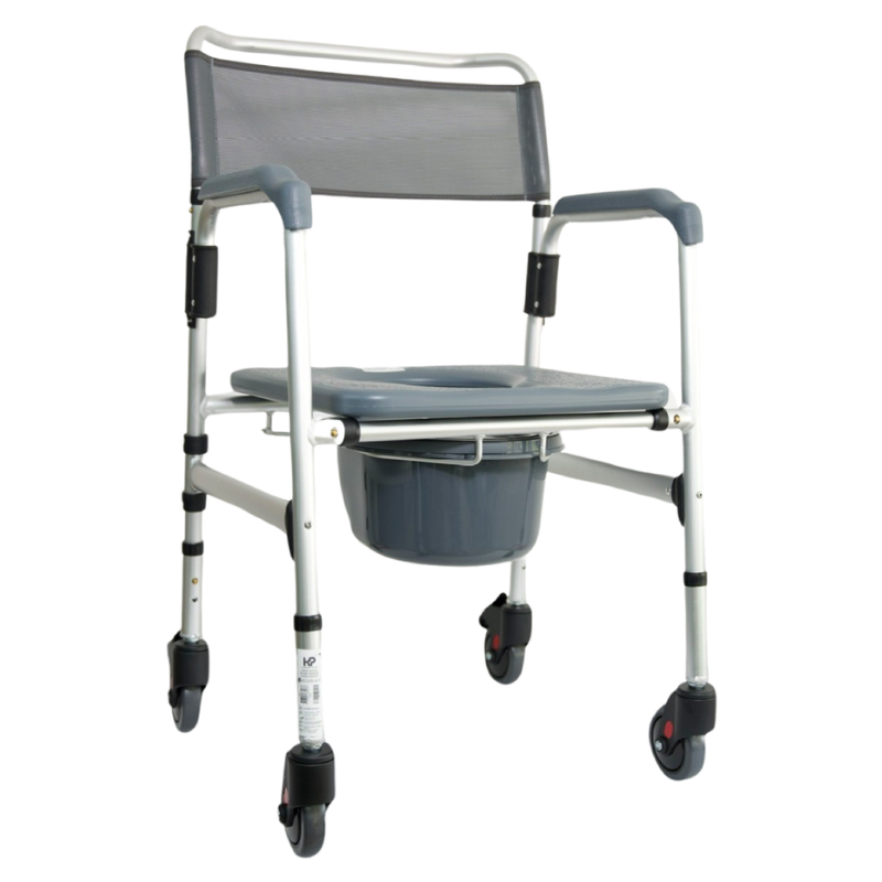 Cómodo Sanitario Plegable Con Ruedas En Aluminio Anodizado