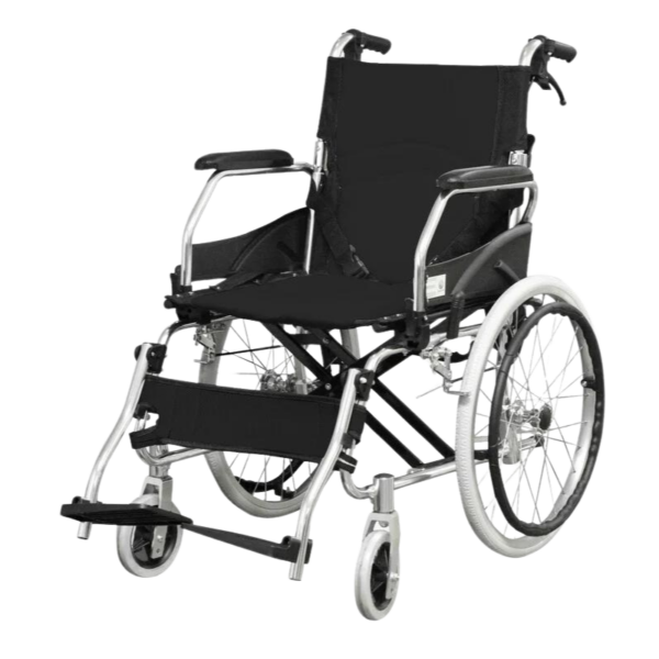 Silla de Ruedas Estandar en Aluminio con Apoya Brazos Abatible - 1 Silla de Ruedas Estandar en Aluminio con Apoya Brazos Abatible