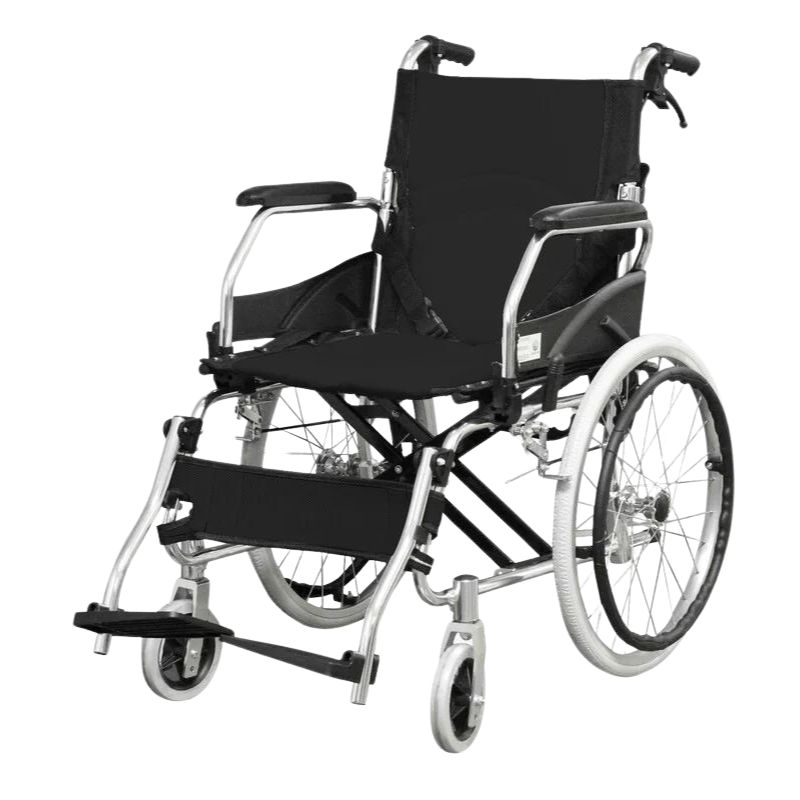 Silla de Ruedas Estandar en Aluminio con Apoya Brazos Abatible