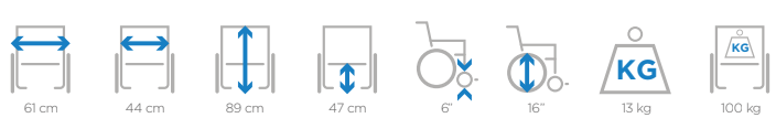 Silla de Ruedas Estandar en Aluminio con Apoya Brazos Abatible